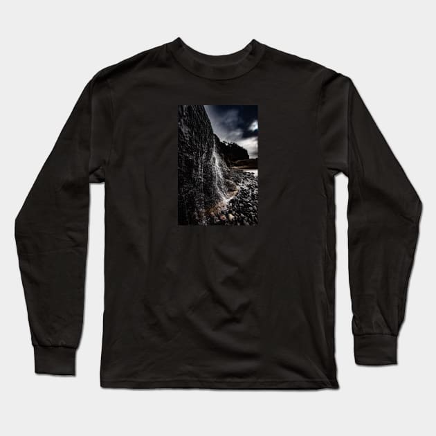 Black waterfall Long Sleeve T-Shirt by Just In Tee Shirts